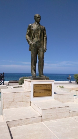 Statue of Kamal Ataturk in Kyrenia town.