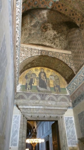 Mosaic work inside Hagia Sophia