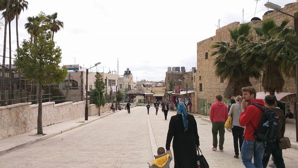Walking towards occupied Hebron city centre.