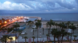 Larnaca Marina at night.