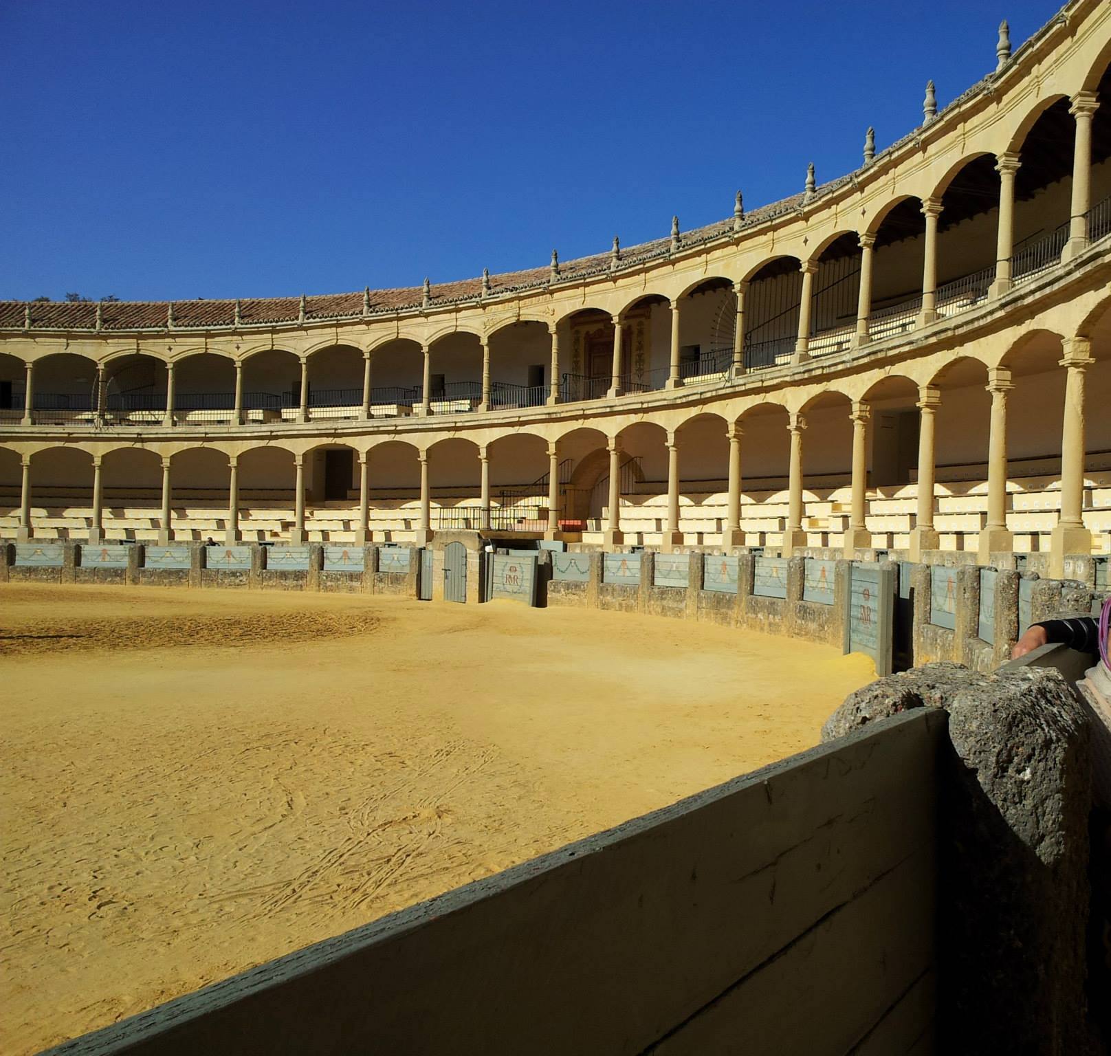 Inside the bullfighting stadium