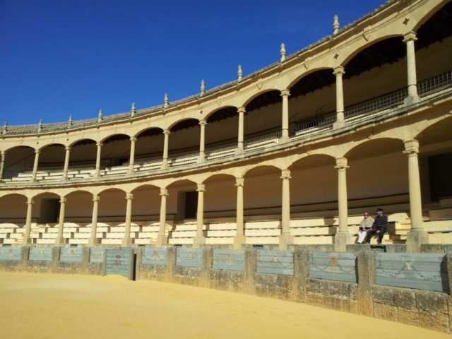 Inside the bullfighting stadium