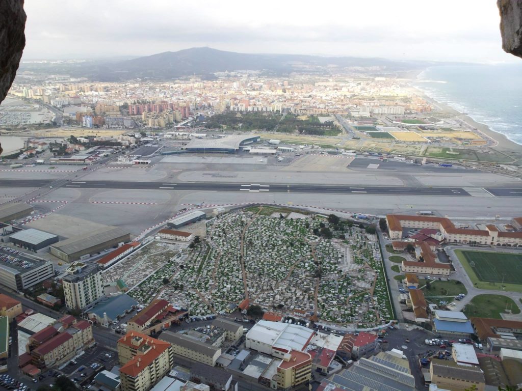 Spain Gibraltar border and airport