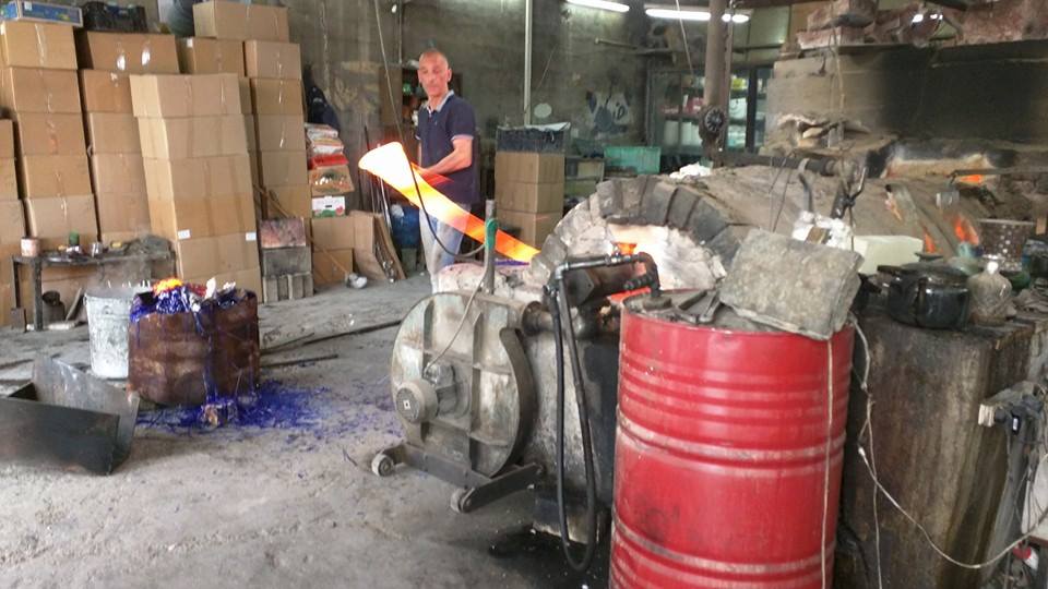 Hebron glass-blowing workshop.