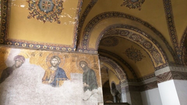 Mosaic inside the Hagia Sophia