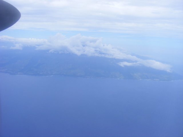 Arriving by air, my first glimpse of Reunion Island.