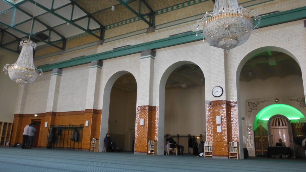 Prayer Hall of Stockholm Central Mosque.