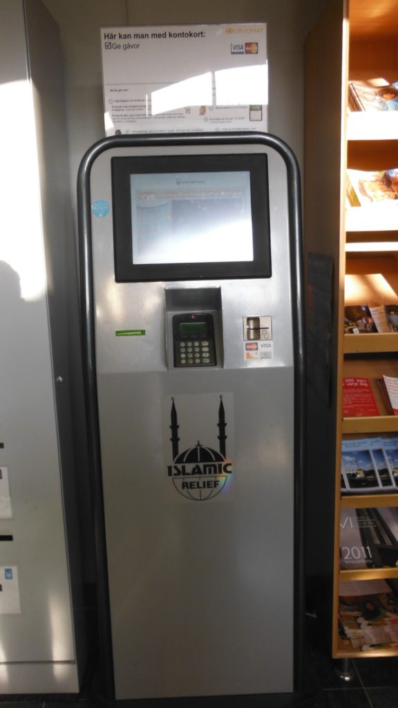 Islamic Relief ATM, Stockholm central mosque
