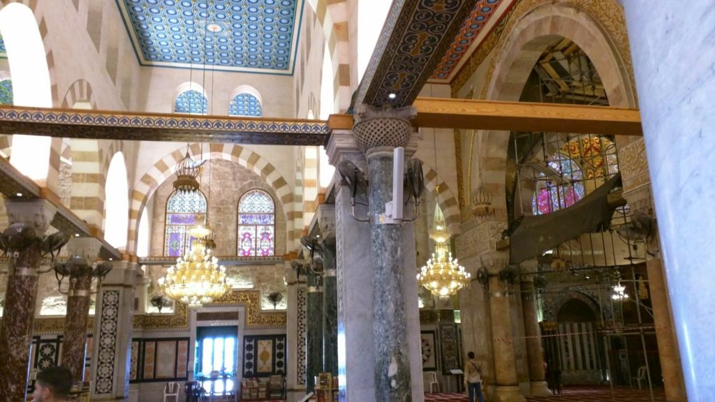 Inside Masjid al Aqsa.