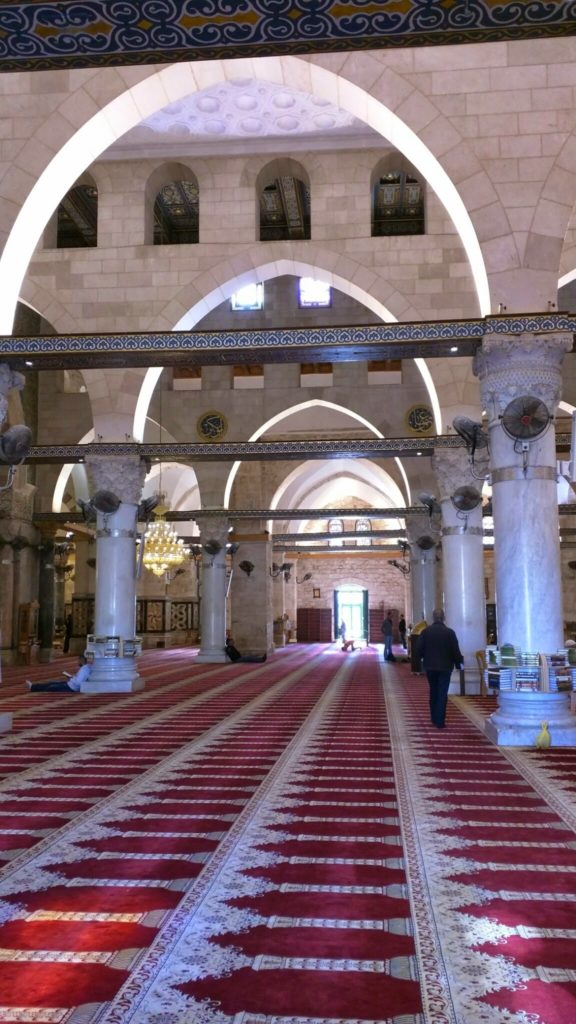 Inside Masjid al Aqsa.