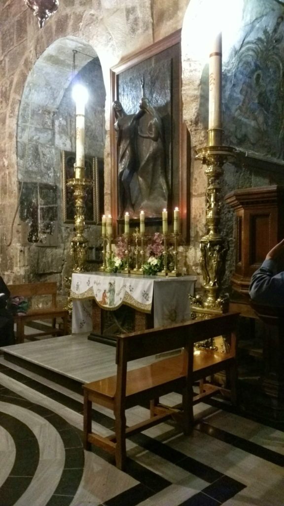 Inside the Church of the Holy Sepulchre.