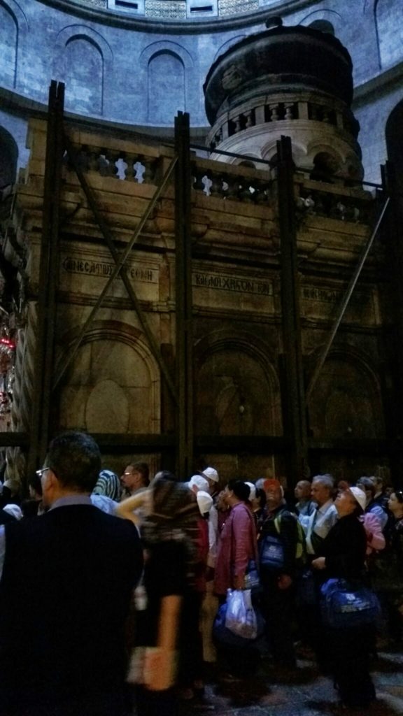 Inside the Church of the Holy Sepulchre.