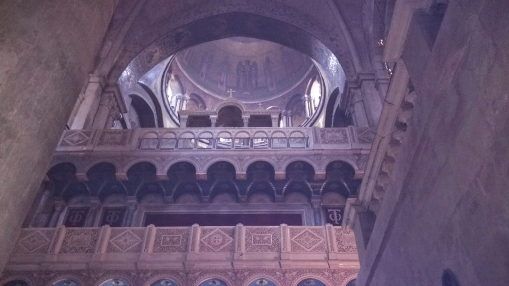 Inside the Church of the Holy Sepulchre.