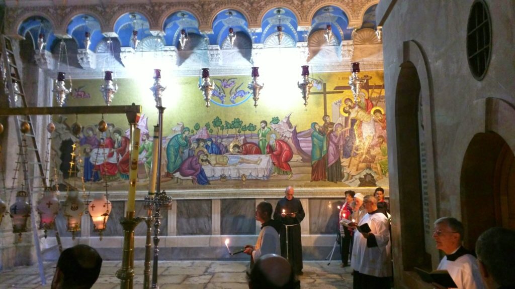 Inside the Church of the Holy Sepulchre.