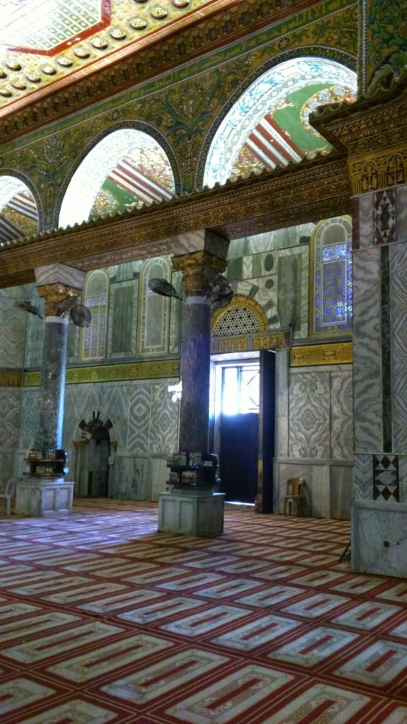 Inside Dome of the Rock.