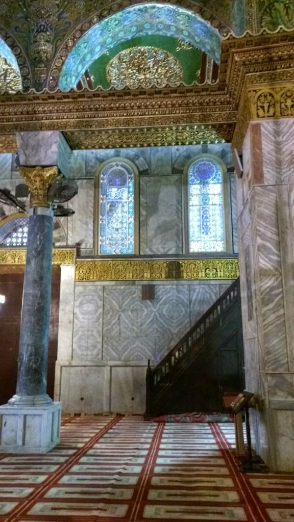 Inside Dome of the Rock.