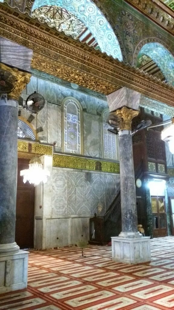 Inside Dome of the Rock.