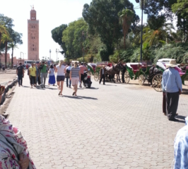 At Square de Foucauld, which sits inbetween Koutoubia and Djemaa El-Fna.