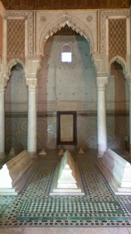 Inside the Saadian Tombs.