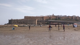 View of Kasbah from Plage de Rabat (Rabat beach)