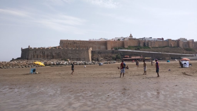 View of Kasbah from Plage de Rabat (Rabat beach)